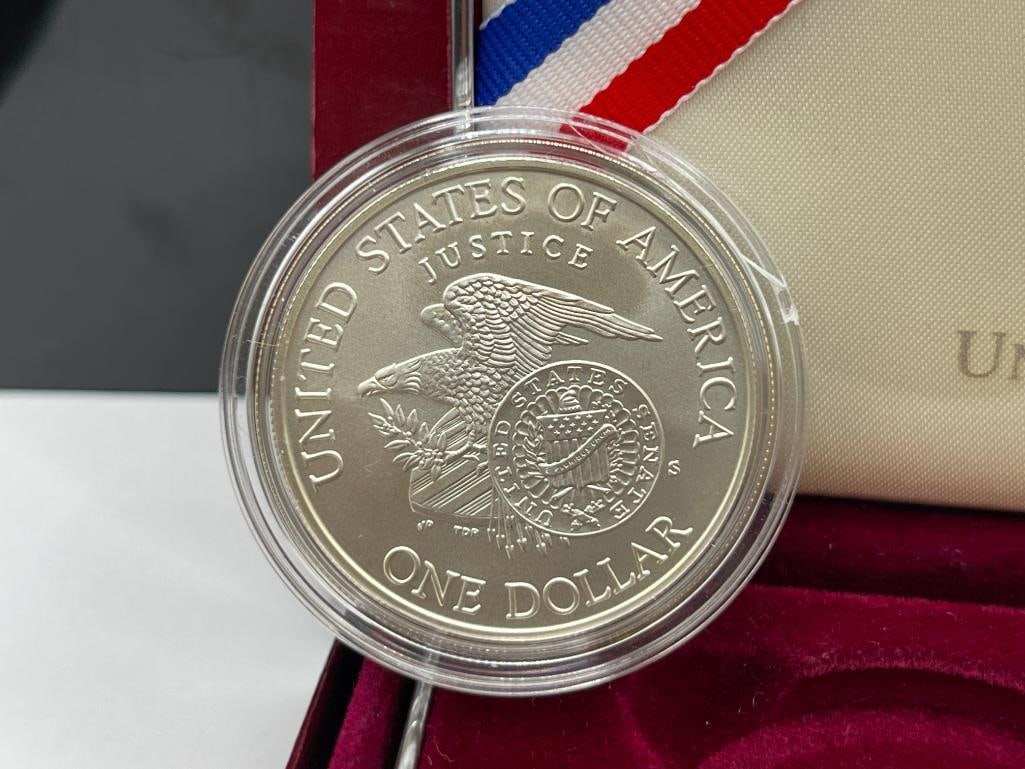 1998 U.S. MINT ROBERT F. KENNEDY MEMORIAL COMMEMORATIVE SILVER DOLLAR AND KENNEDY SILVER HALF DOL... - 4