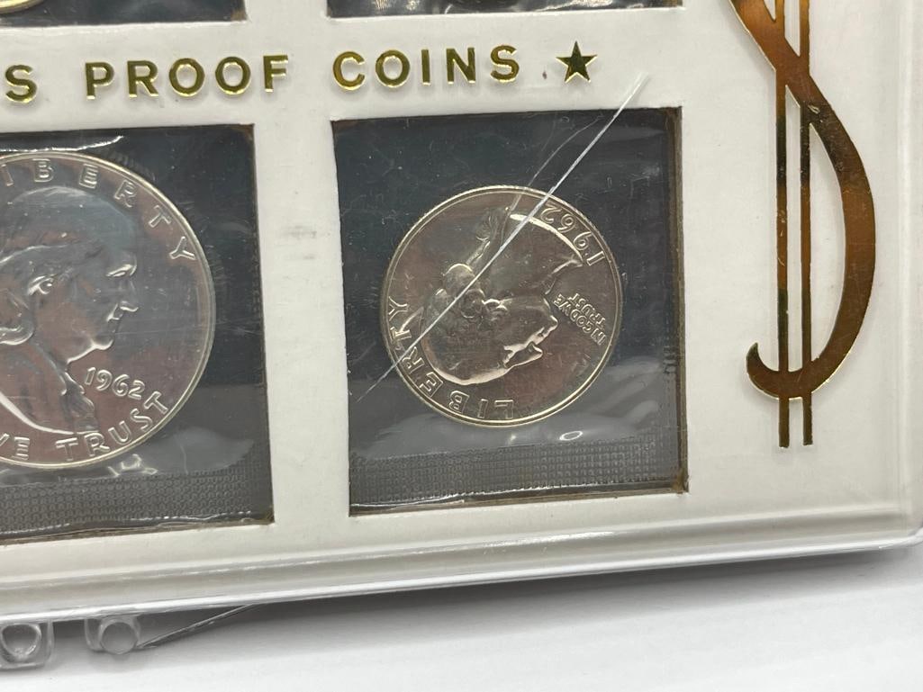 1962 U.S. MINT PROOF SET FEATURING THREE 90% SILVER COINS - 3