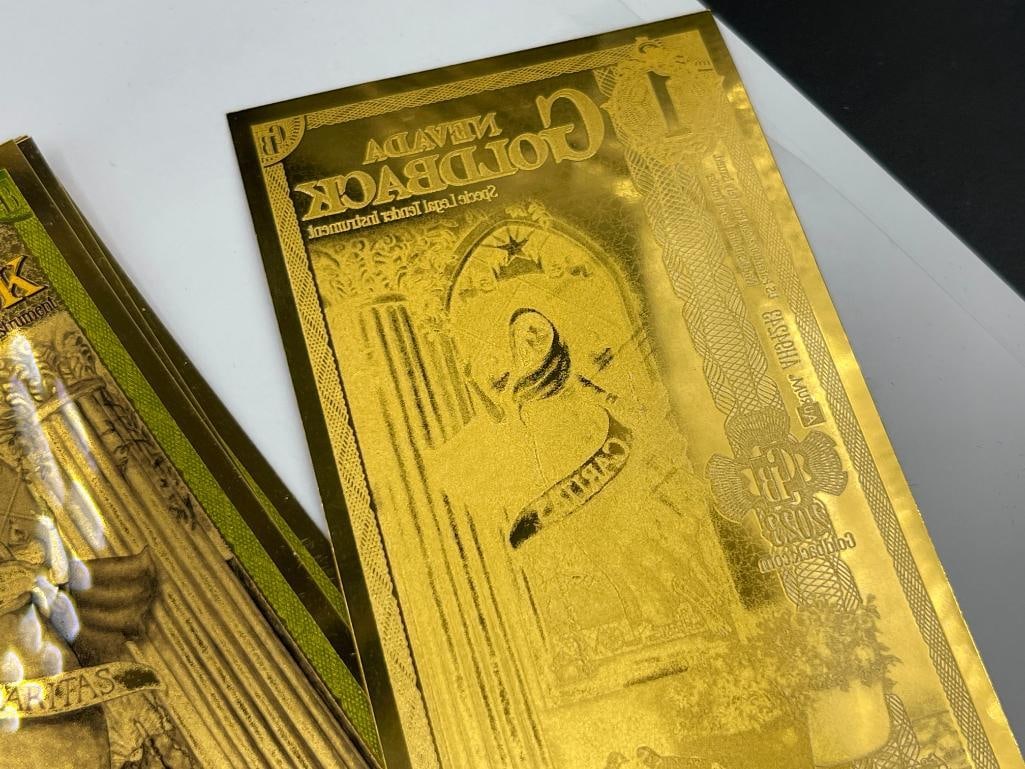 20 NEVADA 2023 GOLDBACK AURUM 24K GOLD NOTE 1/1000TH OUNCE - 6