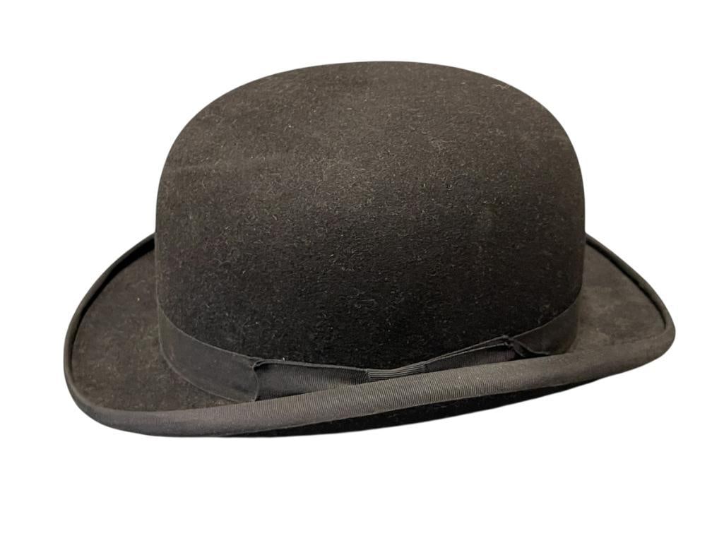 CHRISTY'S LONDON BLACK WOOL FELT BOWLERS HAT SIZE 7 (1 of 6)