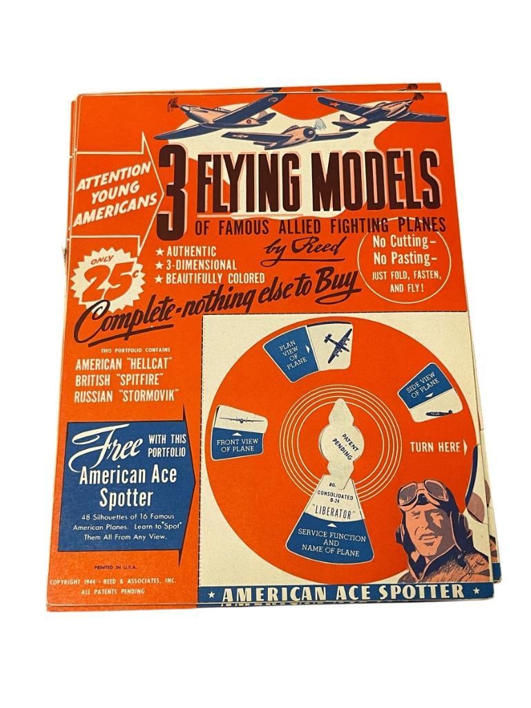 1944 WWII REED & ASSOCIATES INC. FLYING MODELS PAPER AIRPLANES BOOKS TOTAL OF FIVE BOOKS (1 of 8)