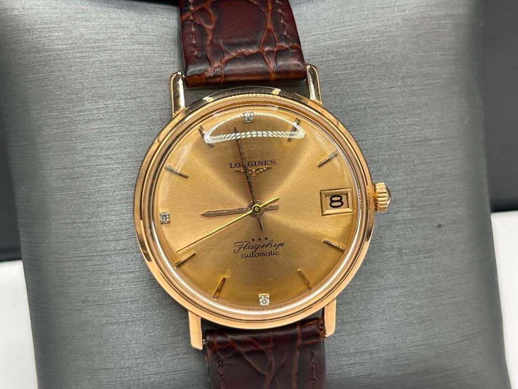 LONGINES FLAGSHIP AUTOMATIC 17 JEWELS WRISTWATCH FEATURING 18K ROSE GOLD CASE - 3