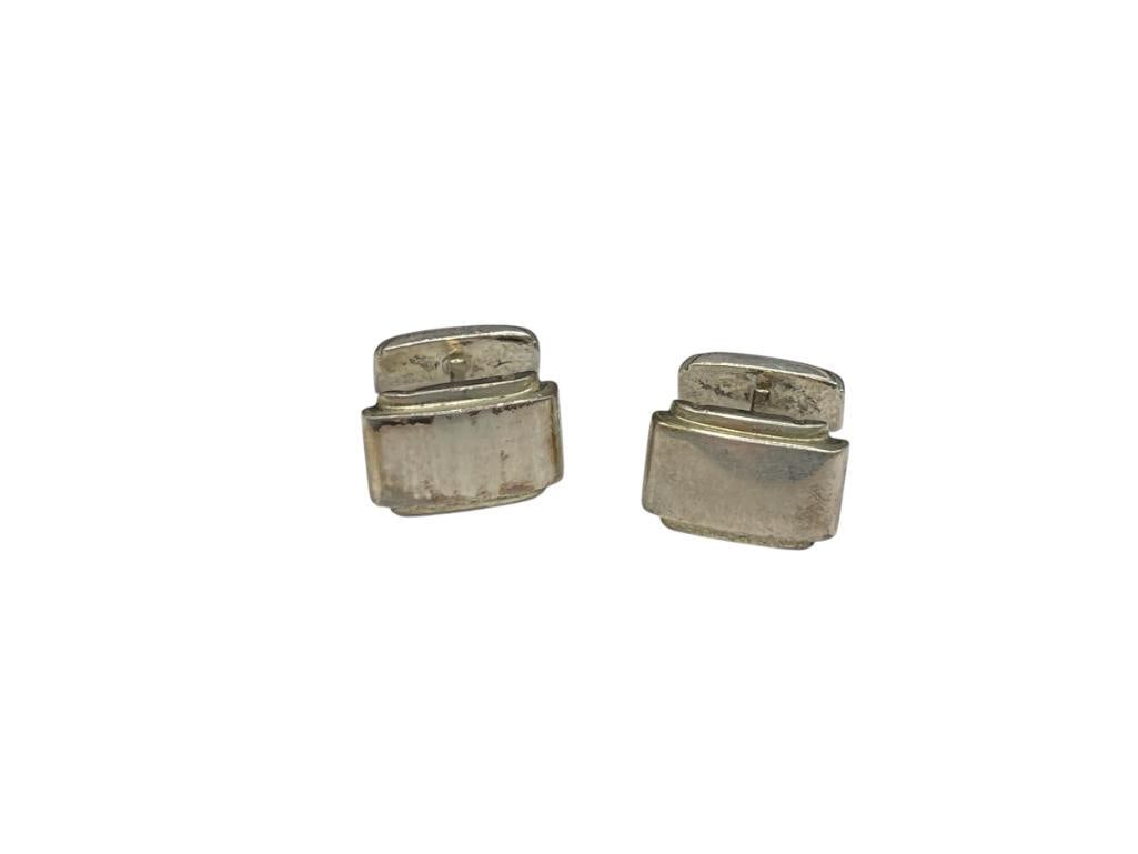 PAIR OF TIFFANY & CO. DESIGNER SIGNED VINTAGE STERLING SILVER CUFF LINKS: 3/4", 21.28 GRAMS 