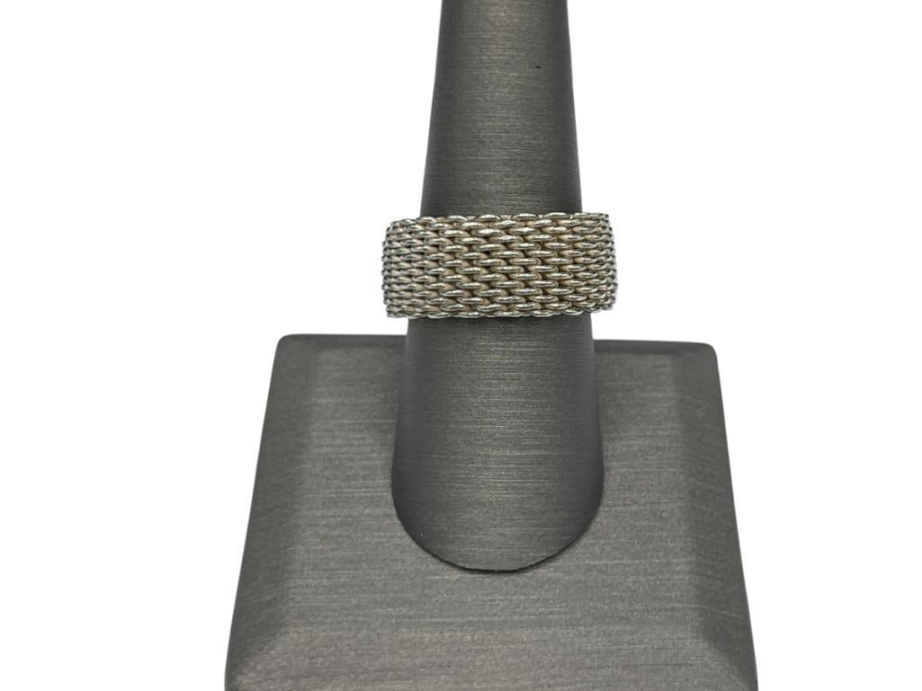 VINTAGE TIFFANY & CO. DESIGNER SIGNED STERLING SILVER MESH RING (1 of 4)