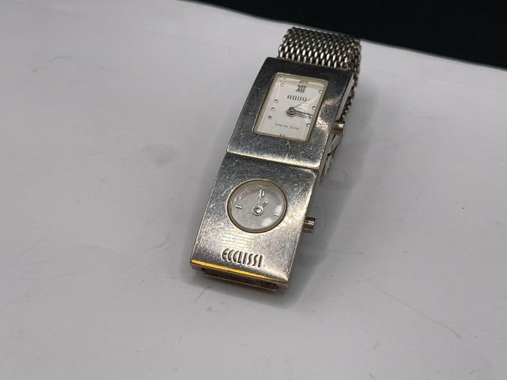 ECCLISSI MESH BAND STERLING SILVER WRISTWATCH BRACELET - 3