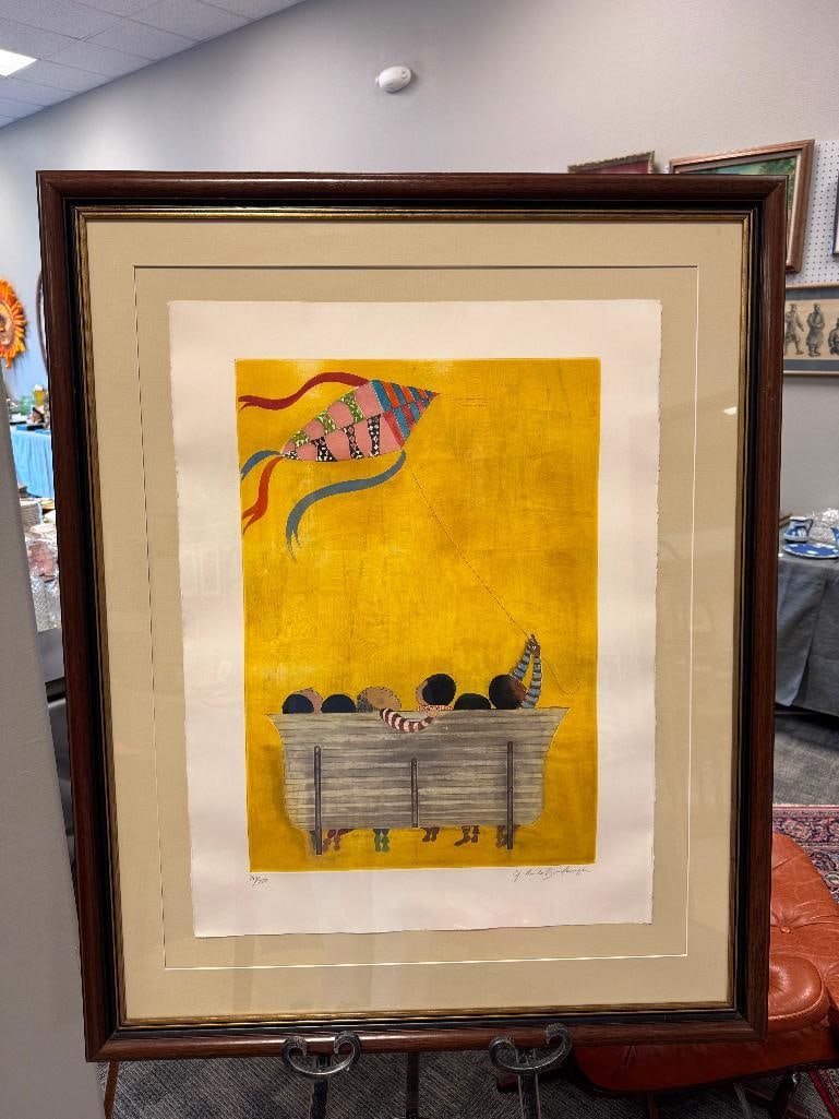 GRACIELDA RODO BOULANGER RENOWN BOLIVIAN ARTIST LIMITED EDITION PRINT TITLED KITE OR KITE FLYER - 4