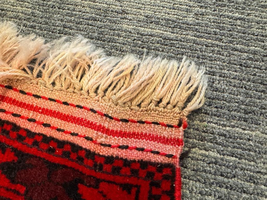 SEMI-ANTIQUE TURKMEN SULAYMAN AFGHAN GEOMETRIC DESIGN AREA RUG - 4