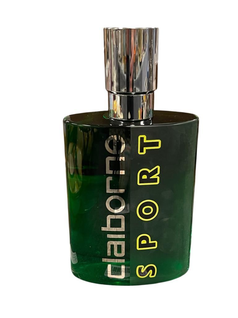 DEPARTMENT STORE PERFUME / PARFUME FACTICE CLAIBORNE SPORT FOR MEN LARGE DISPLAY FRAGRANCE BOTTLE: CLEAR AND FROSTED GLASS WITH CHROME FINISH TOP, CONTENTS ARE OF COLORED WATER 11" H 