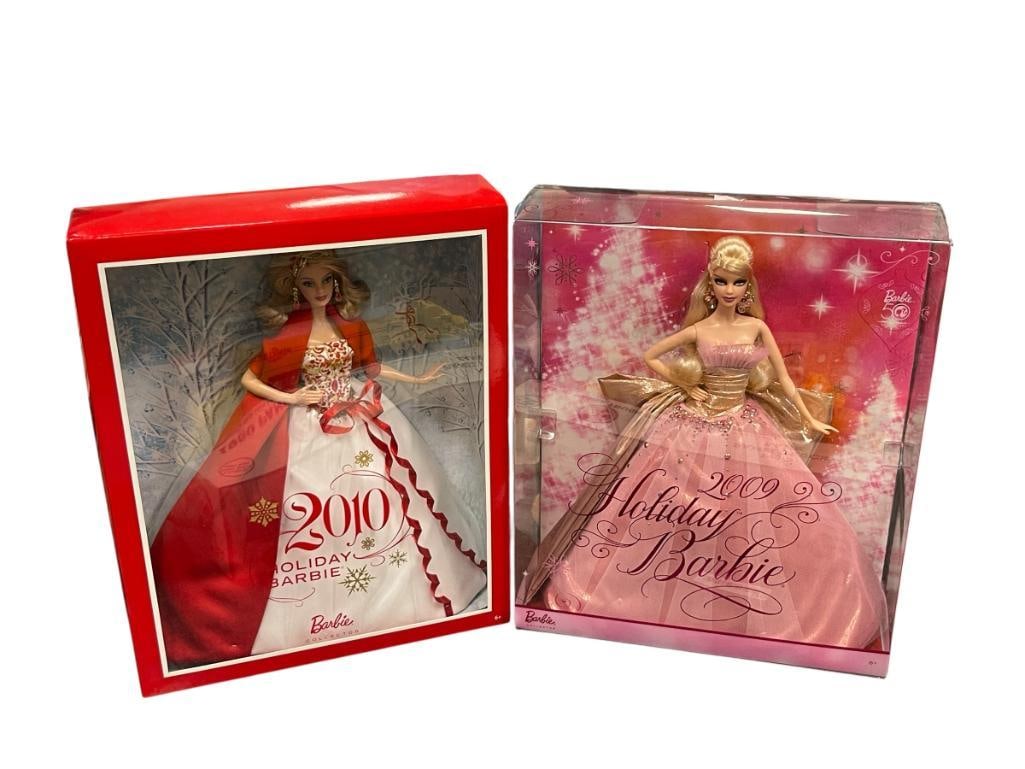 2009 50TH ANNIVERSARY AND 2010 HOLIDAY BARBIE DOLLS BY MATTEL NO. R4545 AND N6556 (1 of 9)