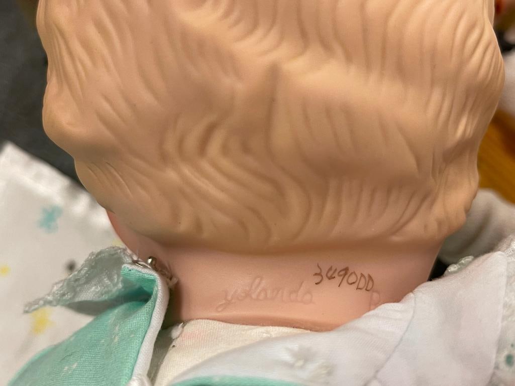 FIVE PORCELAIN DOLLS WITH OUTFITS AND ACCESORIES - 14