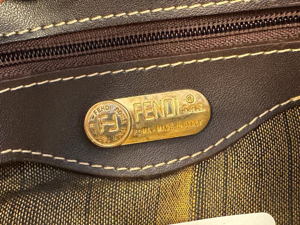 FENDI ZUCCA FF MONOGRAM HAND BAG WITH GOLD FINISH HARDWARE - 7