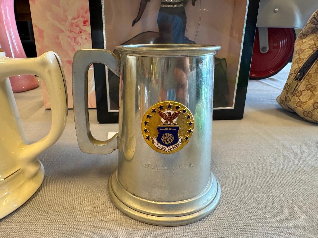 PEWTER AND CERAMIC MUGS UNIVERSITY OF CALIFORNIA DAVIS CAMPUS 10TH TACTICAL RECON WING - 8