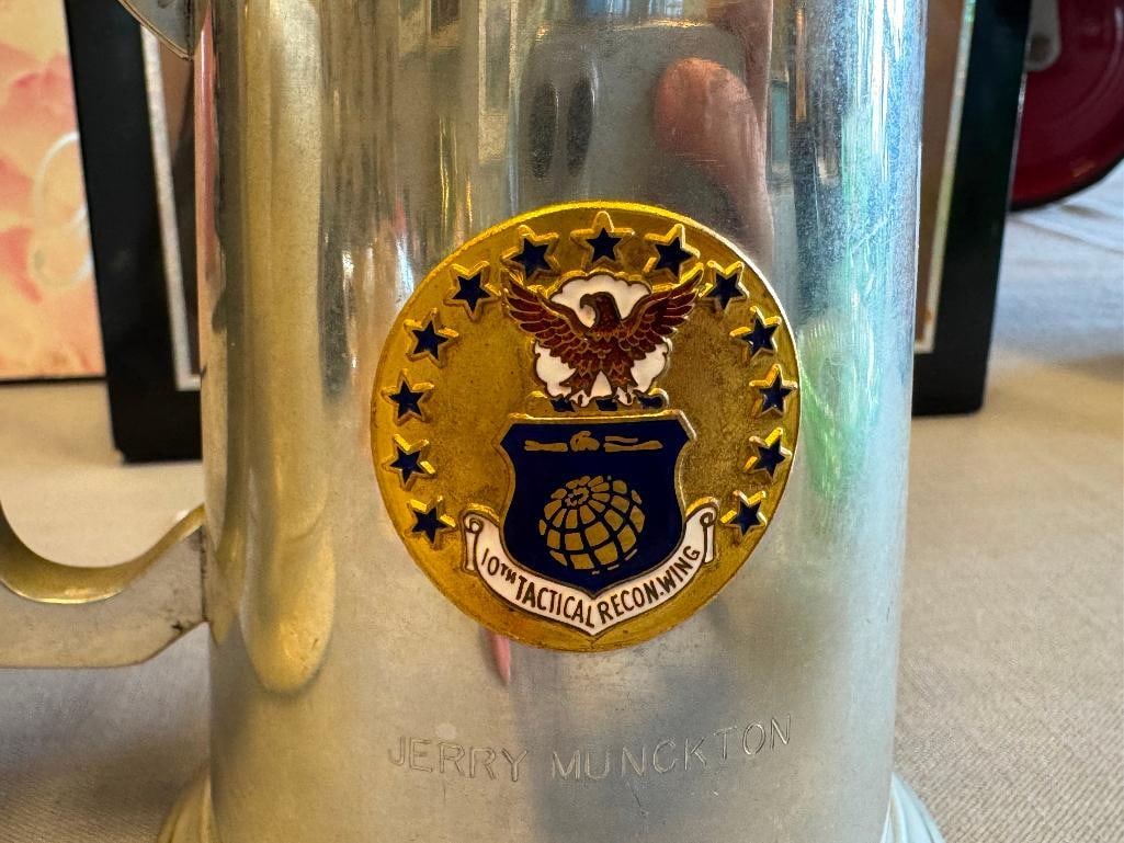 PEWTER AND CERAMIC MUGS UNIVERSITY OF CALIFORNIA DAVIS CAMPUS 10TH TACTICAL RECON WING - 9