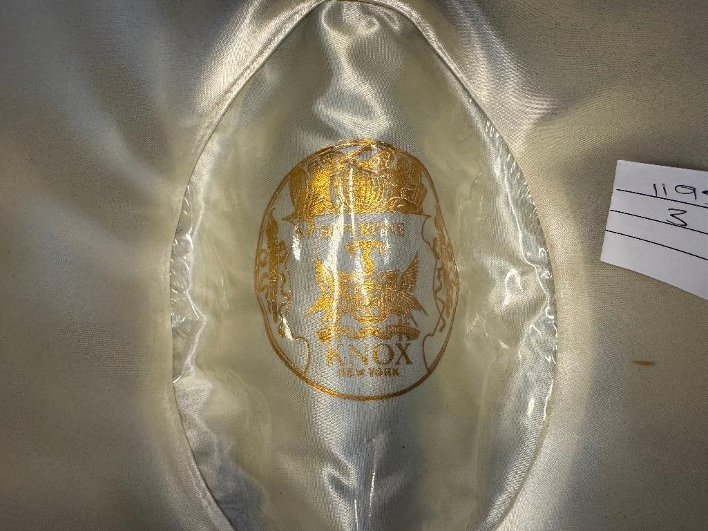 KNOX NEW YORK SUPERFINE BLACK WOOL FELT FEDORA WITH ORIGINAL HAT BAND - 6