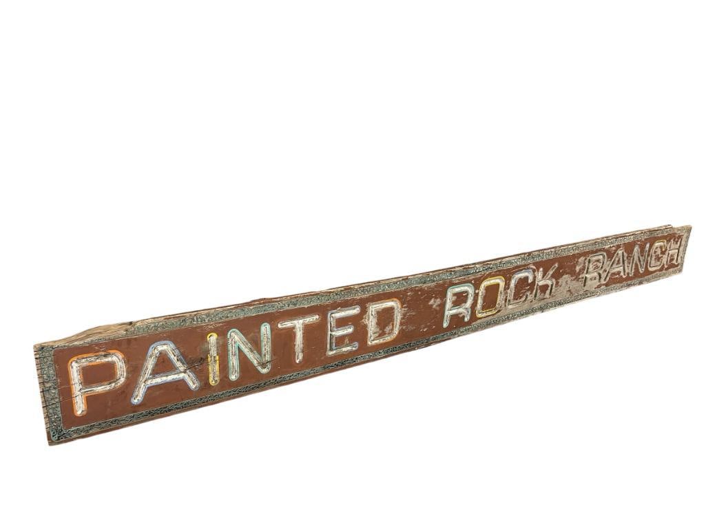 HISTROIC STOREY COUNTY PAINTED ROCK RANCH HAND MADE WOOD SIGN WITH PROVERB ON THE BACK (1 of 1)