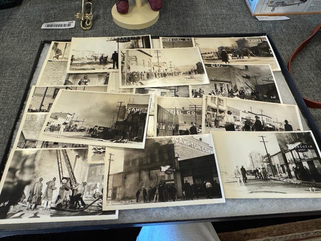 ANTIQUE BLACK AND WHITE ELY, NV FIRE PHOTOS CIRCA NOV. 1927 CAMPTON COMMERCIAL CO. - 2