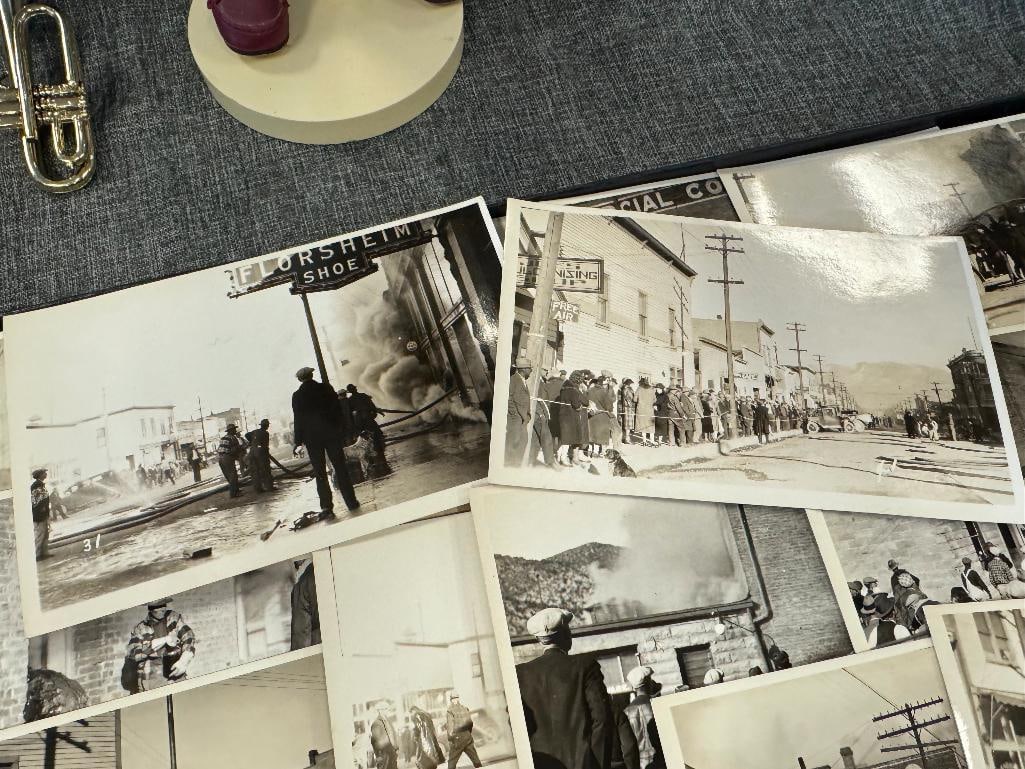 ANTIQUE BLACK AND WHITE ELY, NV FIRE PHOTOS CIRCA NOV. 1927 CAMPTON COMMERCIAL CO. - 5