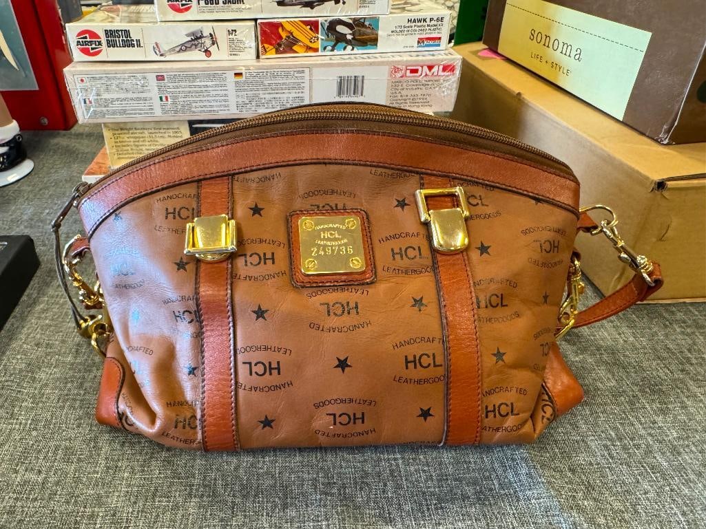 VINTAGE HCL HAND CRAFTED LEATHER GOODS BROWN LEATHER SATCHEL SERIAL 249736 - 10