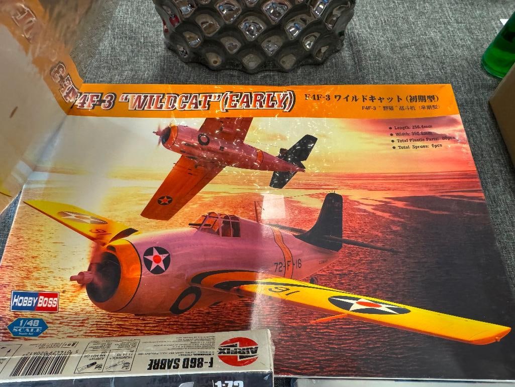 SIX AIRCRAFT MODEL KITS AIRFIX, MONOGRAM, DML, HOBBY BOSS, 1/72 AND 1/48 SCALE - 11