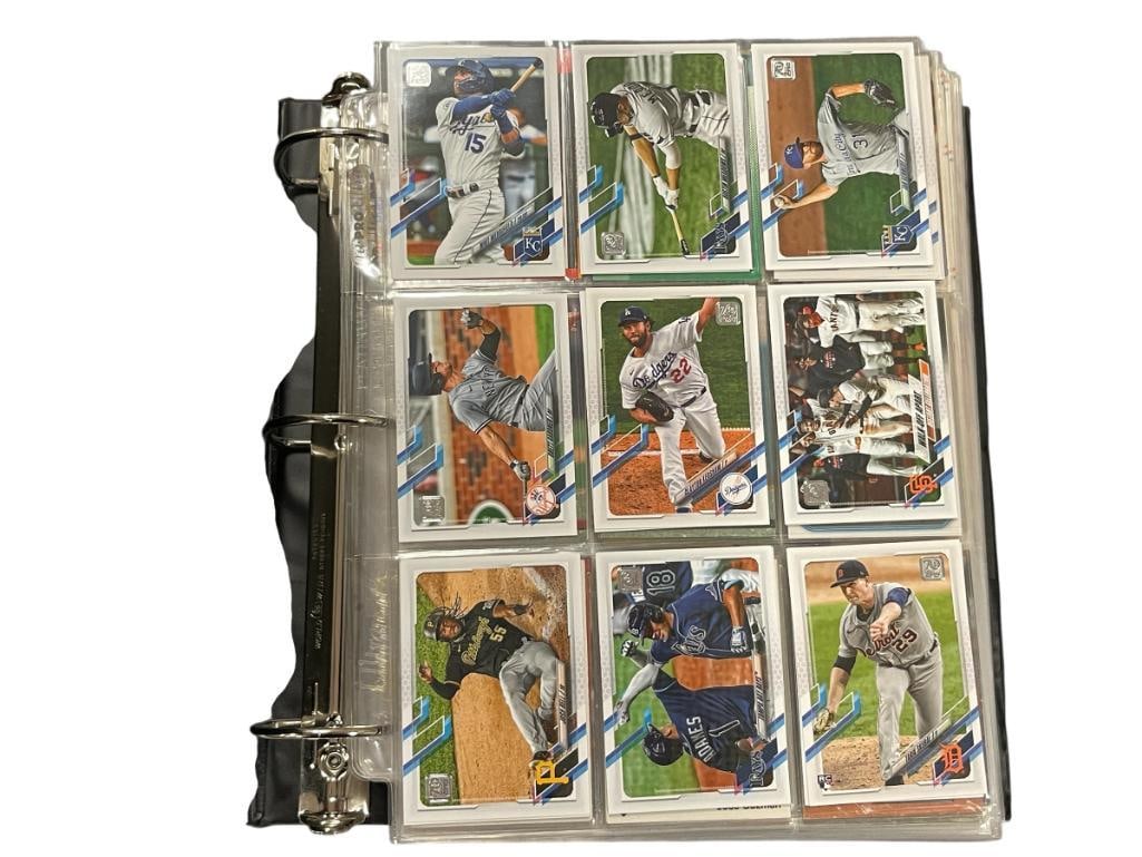 OVER 700 ASSORTED BASEBAL CARDS FROM 1980'S, 1990'S, AND 2000'S: BINDER INCLUDED