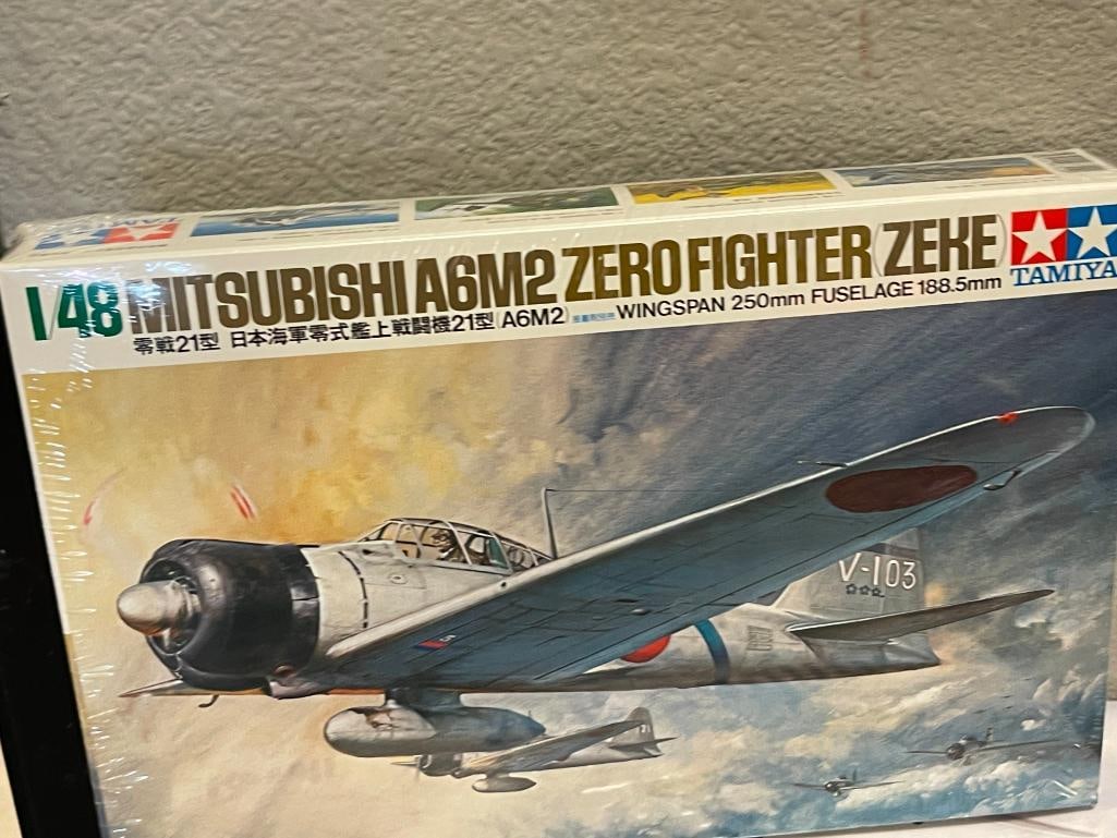 SIX WWI / WWII AIRCRAFT PLASTIC KIT MODELS REVELL, MONOGRAM, TAMIYA 1/32 AND 1/48 SCALE - 3