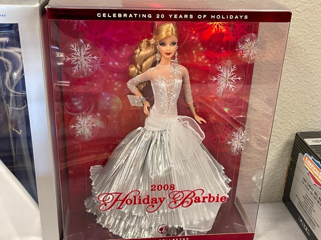 2003 WINTER FANTASY, 2007, AND 2008 CELEBRATING 20 YEARS BARBIE HOLIDAY DOLLS BY MATTEL - 5