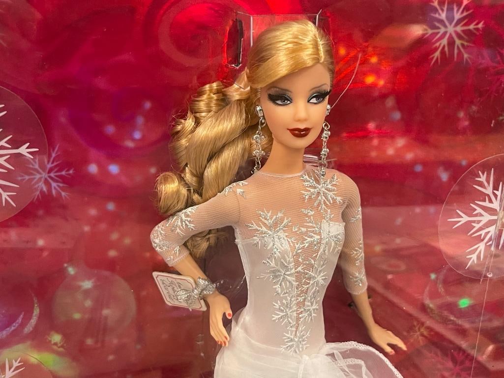 2003 WINTER FANTASY, 2007, AND 2008 CELEBRATING 20 YEARS BARBIE HOLIDAY DOLLS BY MATTEL - 6