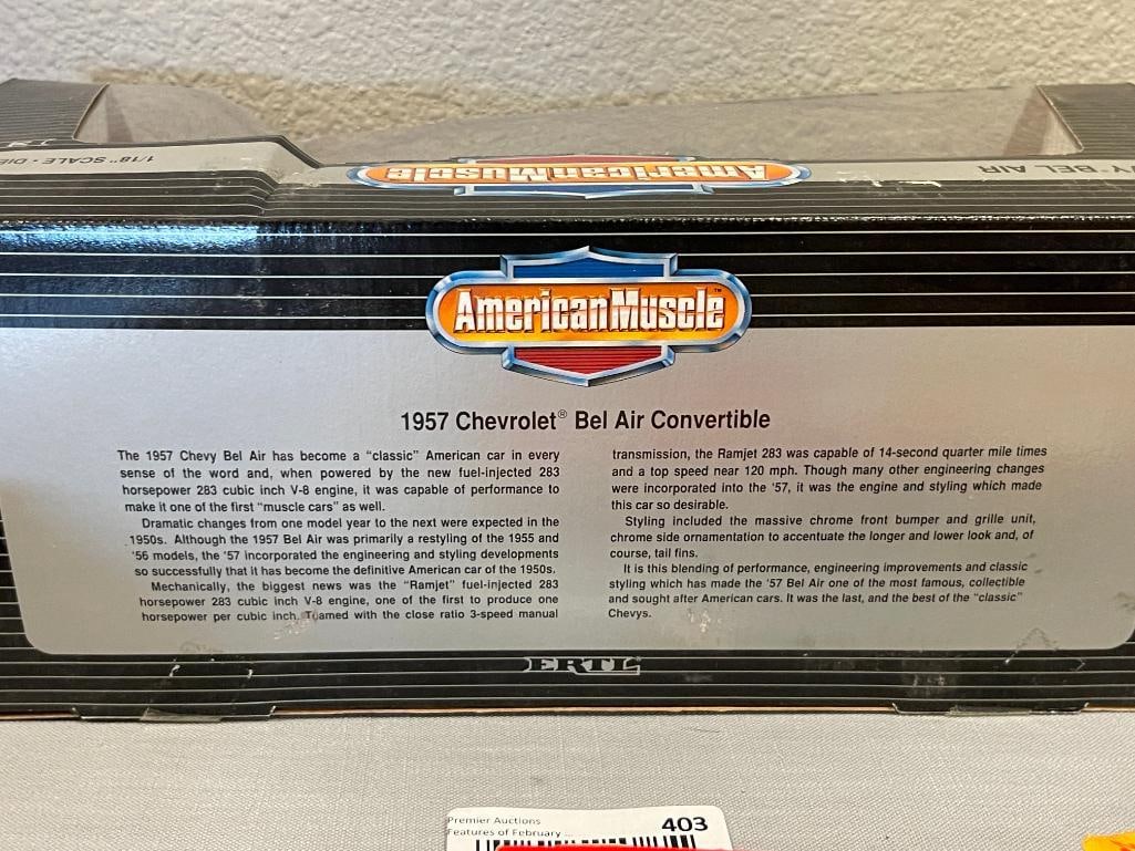 AMERICAN MUSCLE BY ERTL 1/18 DIE-CAST MODEL CAR 1957 CHEVY BEL AIR - 5