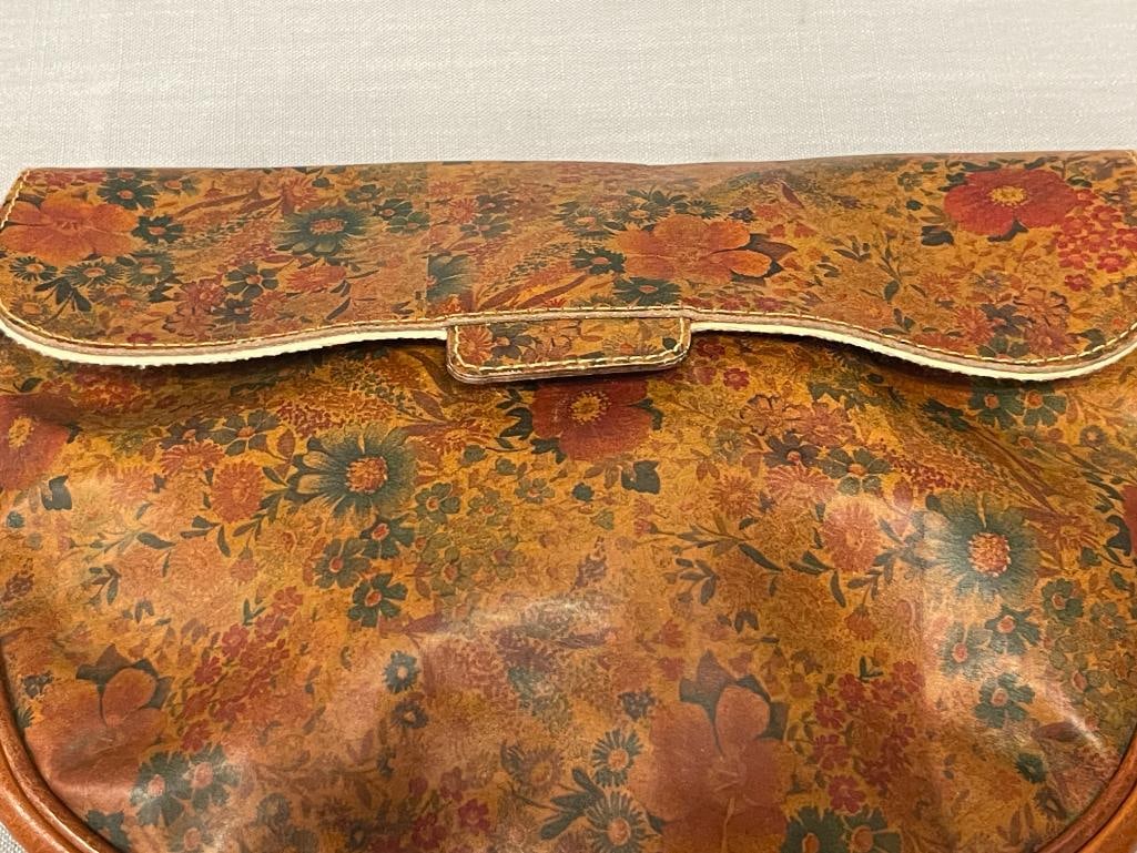 FURLA FLORAL PRINT LEATHER CROSSBODY BAG MADE IN ITALY - 2