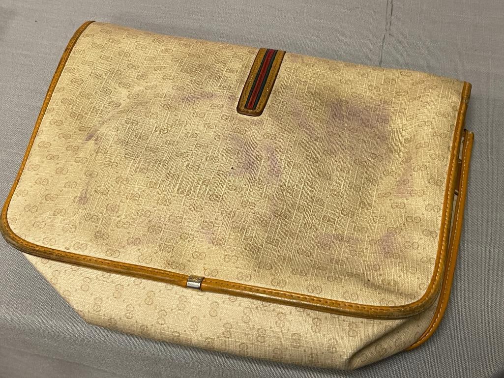 GUCCI GG MICRO MONOGRAM COATED CANVAS AND LEATHER TRIM SHOULDER BAG - 4