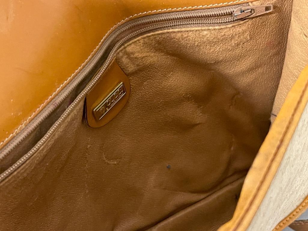 GUCCI GG MICRO MONOGRAM COATED CANVAS AND LEATHER TRIM SHOULDER BAG - 6