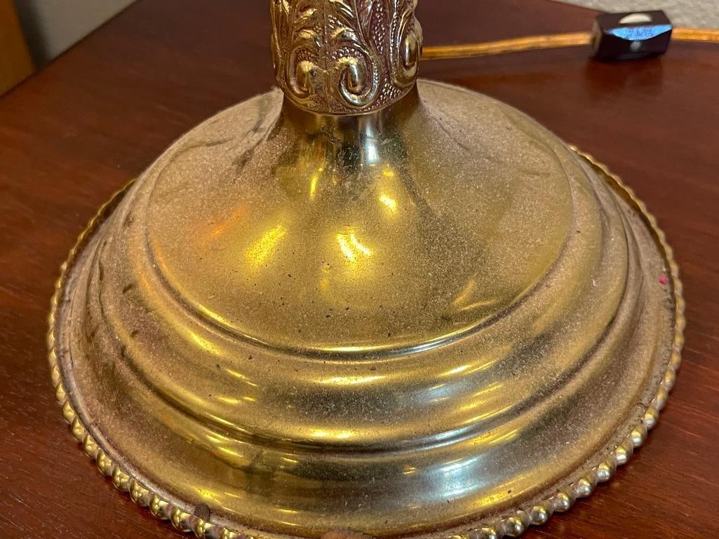 1970'S UNIQUE BRASS AND LARGE STEERHORN TABLE LAMP POSSIBLY CHAPMAN MANUFACTURING - 5