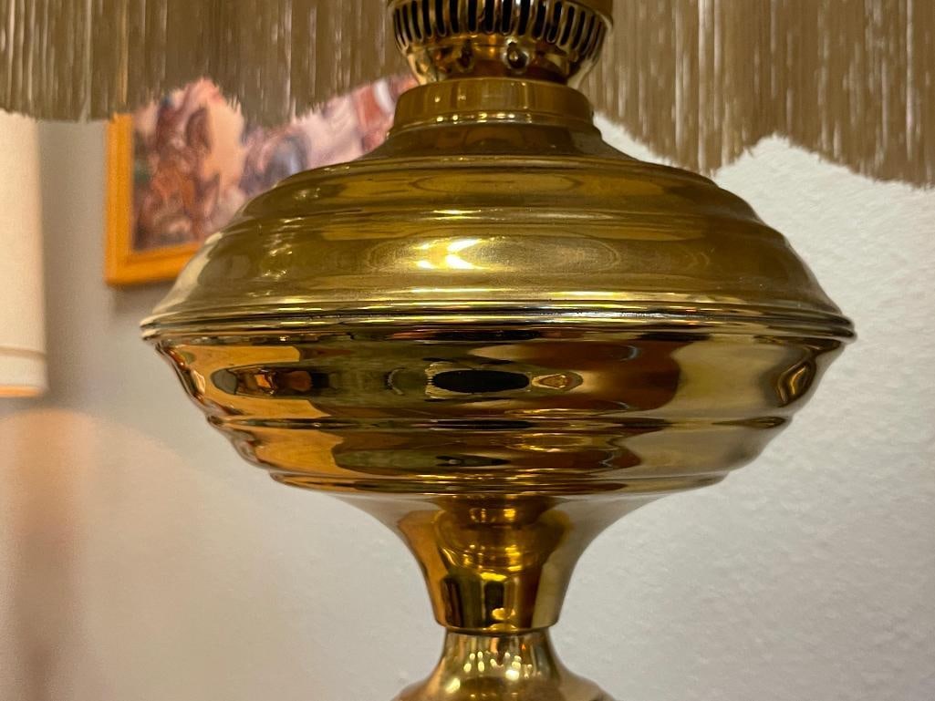 1970'S UNIQUE BRASS AND LARGE STEERHORN TABLE LAMP POSSIBLY CHAPMAN MANUFACTURING - 6