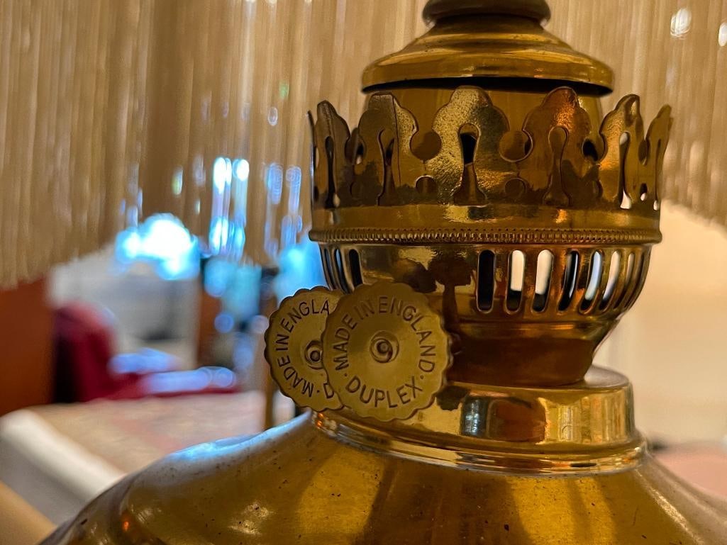 1970'S UNIQUE BRASS AND LARGE STEERHORN TABLE LAMP POSSIBLY CHAPMAN MANUFACTURING - 7