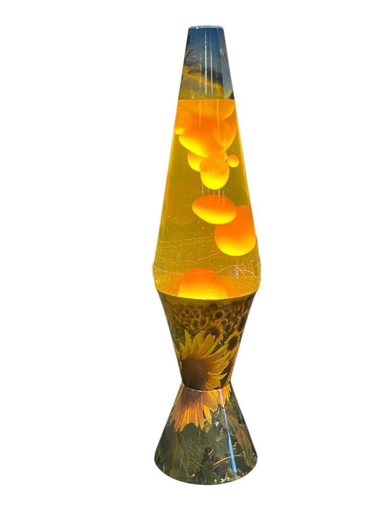 LAVA LAMP WITH SUNFLOWER ILLUSTRATED BASE AND TOP (1 of 6)