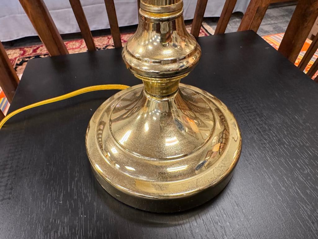 STIFFEL STYLE BRASS CANDLESTICK STYLED TABLE LAMP - 3