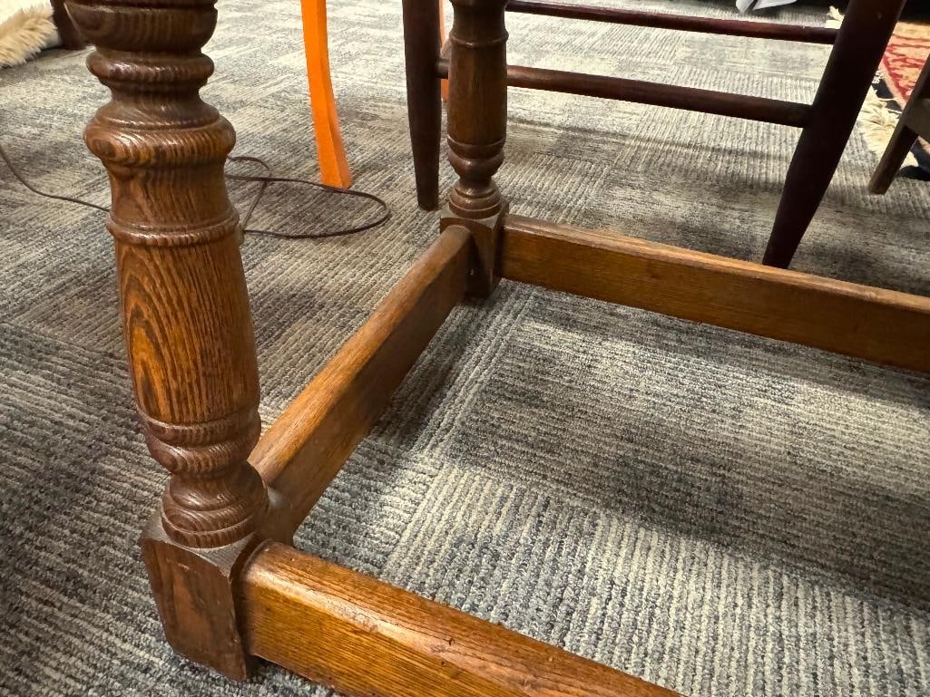 20TH CENTURY GRAND RAPIDS CHAIR CO SOLID OAK EDWARDIAN STYLE STORAGE BENCH - 10