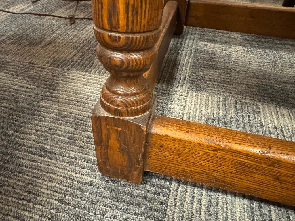 20TH CENTURY GRAND RAPIDS CHAIR CO SOLID OAK EDWARDIAN STYLE STORAGE BENCH - 11