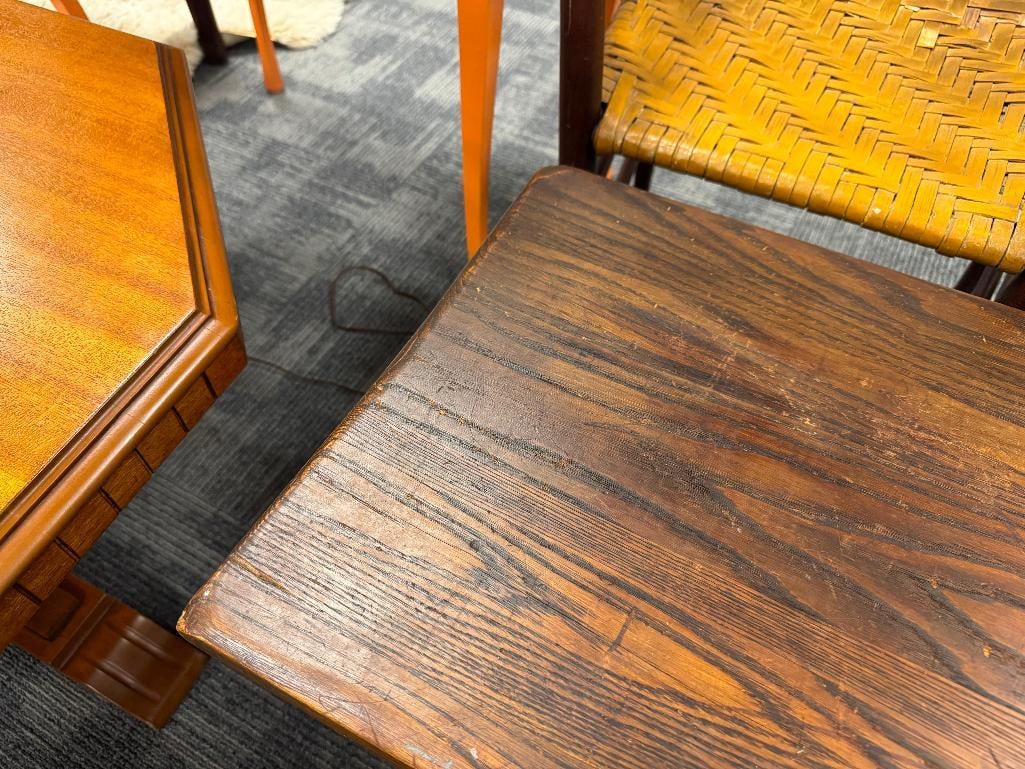 20TH CENTURY GRAND RAPIDS CHAIR CO SOLID OAK EDWARDIAN STYLE STORAGE BENCH - 3