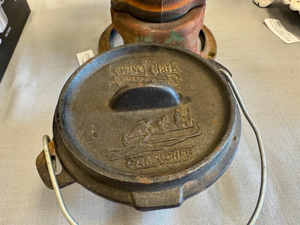 LEWIS & CLARK CAMP CHEF CAST IRON DUTCH OVEN BEAN POT - 3