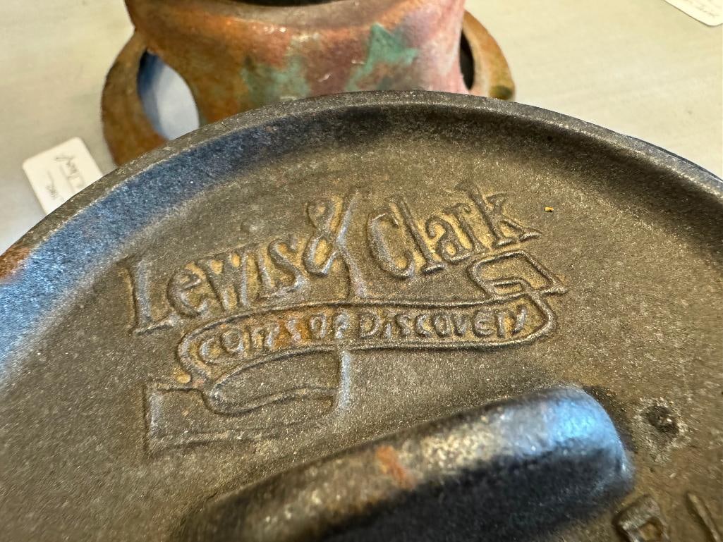 LEWIS & CLARK CAMP CHEF CAST IRON DUTCH OVEN BEAN POT - 4