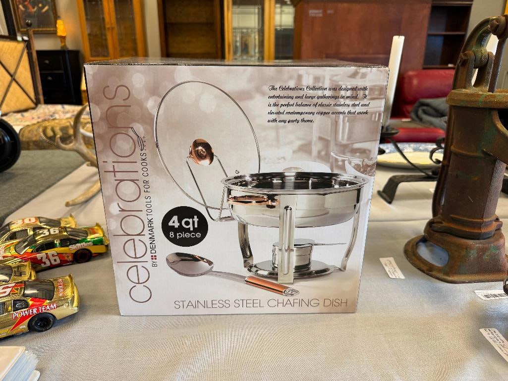 NEW IN BOX CELEBRATIONS BY DENMARK STAINLESS STEEL CHAFING DISH SET - 2