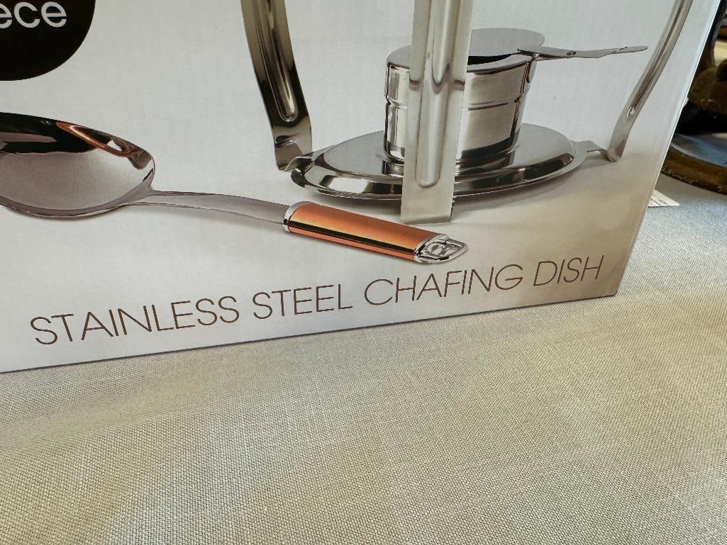 NEW IN BOX CELEBRATIONS BY DENMARK STAINLESS STEEL CHAFING DISH SET - 3