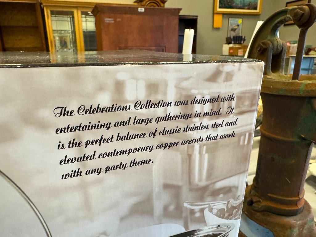 NEW IN BOX CELEBRATIONS BY DENMARK STAINLESS STEEL CHAFING DISH SET - 5