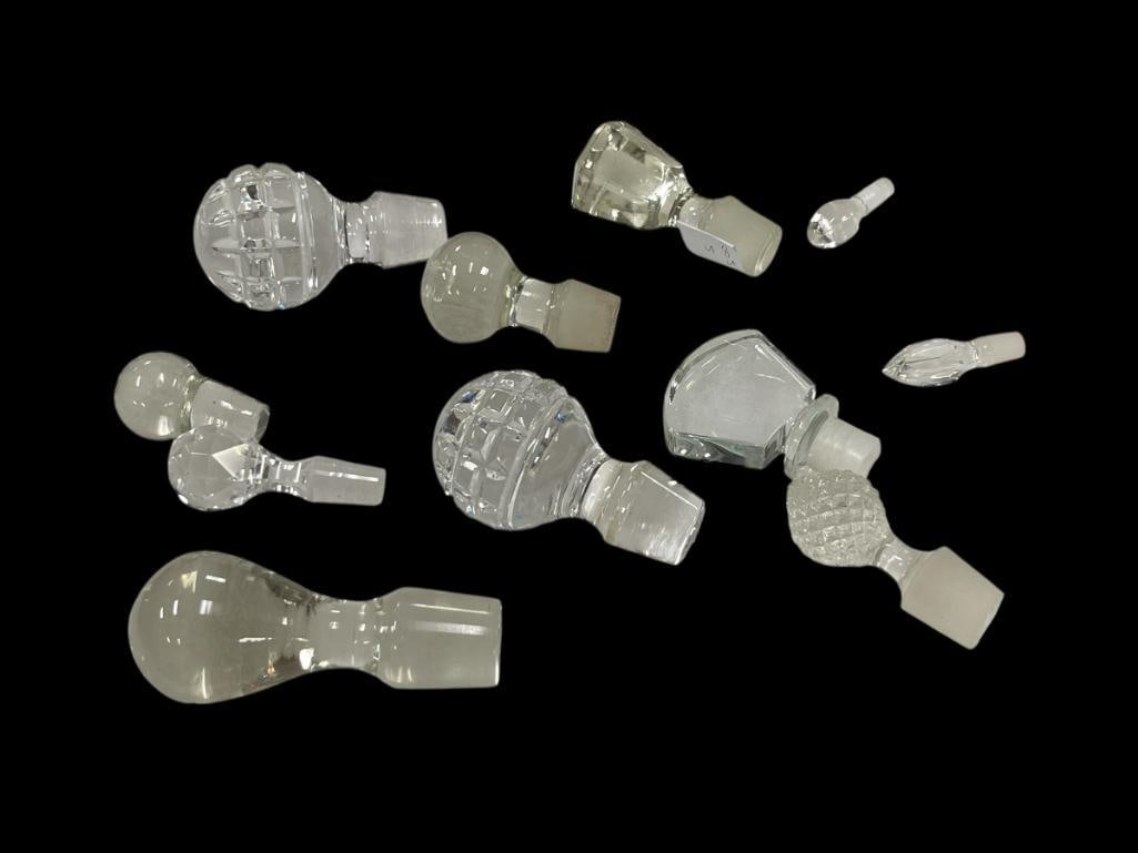 COLLECTIBLE GLASS AND CRYSTAL DECANTER TOPPERS INCLUDING VARIOUS SHAPES AND SIZES (1 of 8)