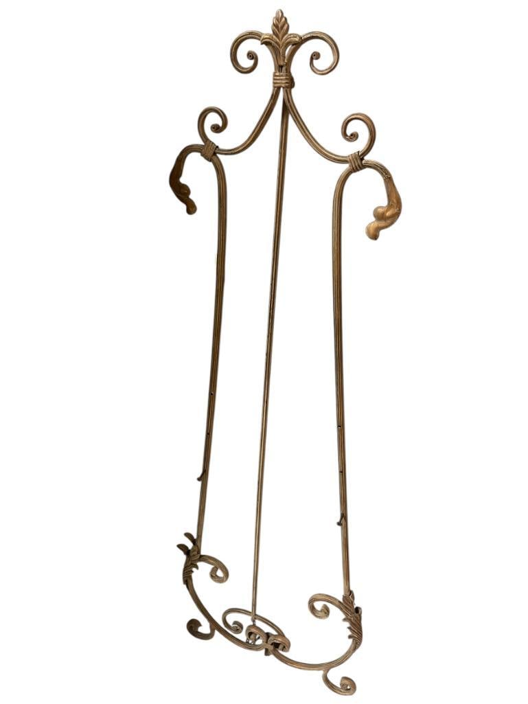 ELEGANT RUSTIC METAL FLORAL SCROLL ACCENTED ART EISEL: 21" X 63" 