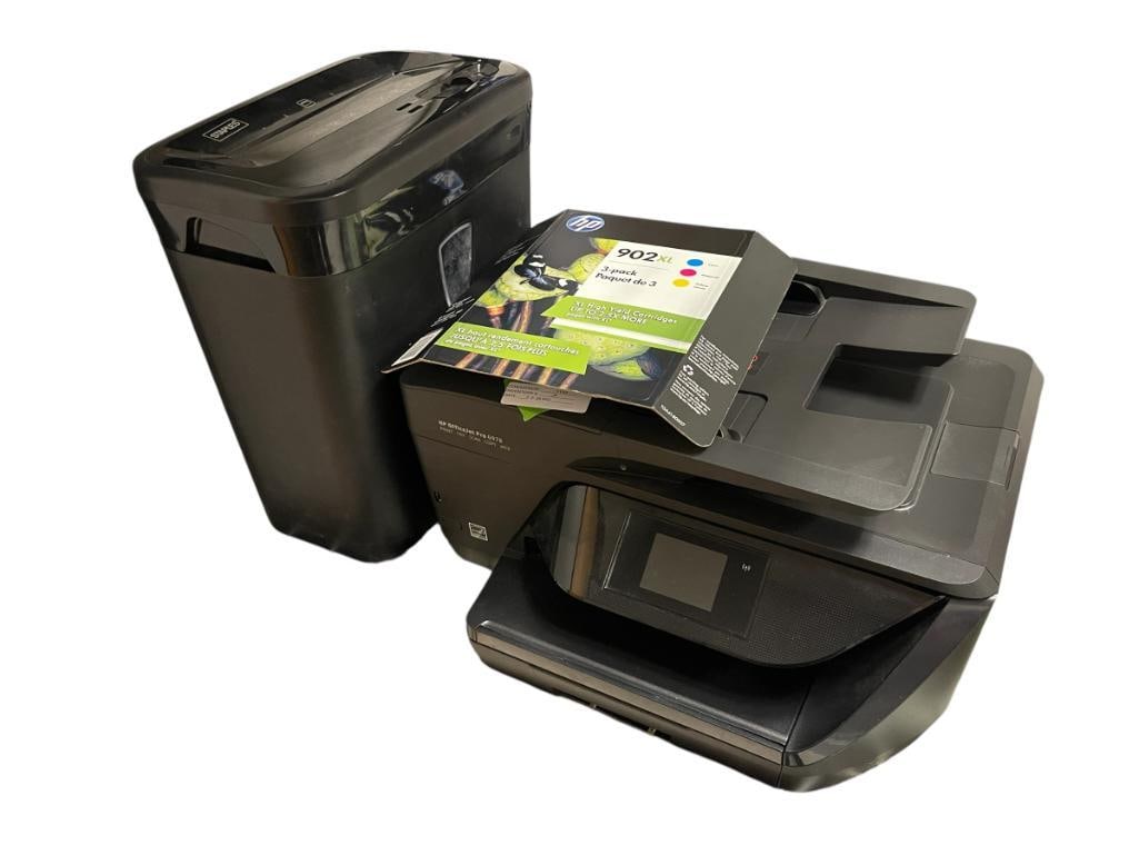 HP OFFICEJET PRO 6978 ALL IN ONE PRINTER FAX SCAN OPY WEB MACHINE AND STAPLES 8 PAGE PAPER SHREDDER (1 of 10)