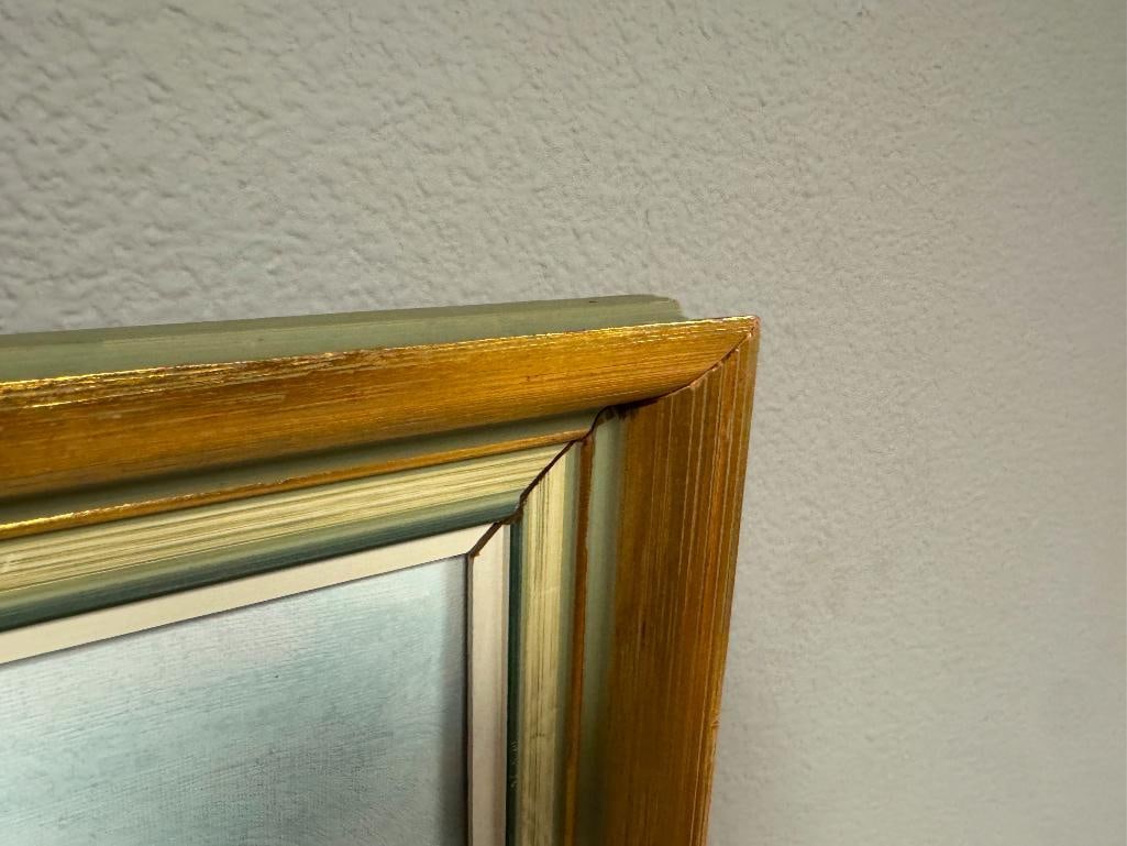 MALCOM GEARING BRITISH ARTIST ORIGINAL OIL ON CANVAS LANDSCAPE PAINTING OF ENGLISH COTSWOLDS - 6