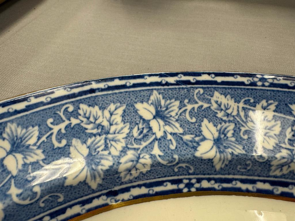 CETEM WARE MALTESE EDWARDIAN ERA BLUE AND WHITE LARGE SEERVING PLATTER - 4