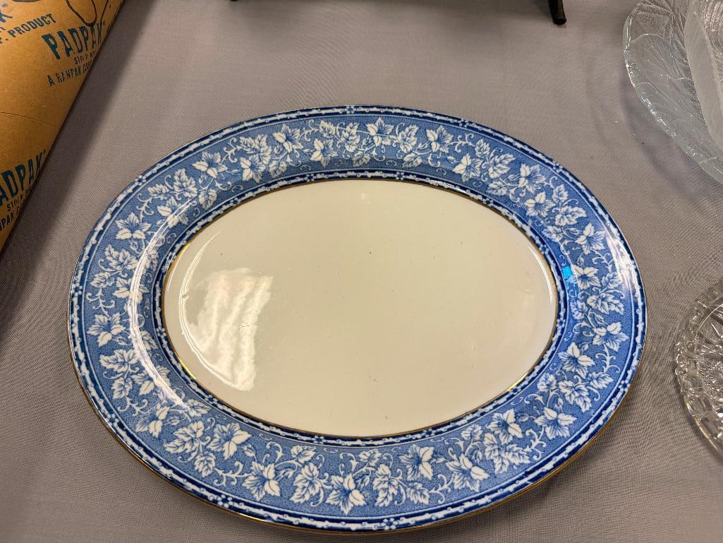 CETEM WARE MALTESE EDWARDIAN ERA BLUE AND WHITE LARGE SEERVING PLATTER - 5